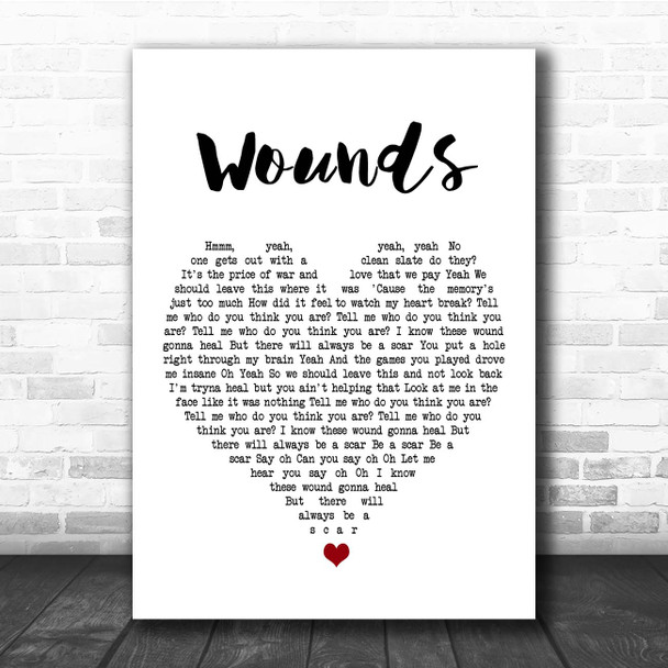 Empire Cast Wounds White Heart Song Lyric Print