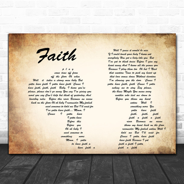 George Michael Faith Man Lady Couple Song Lyric Music Wall Art Print