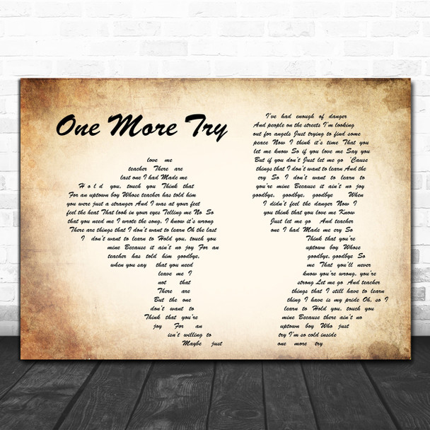 George Michael One More Try Man Lady Couple Song Lyric Music Wall Art Print