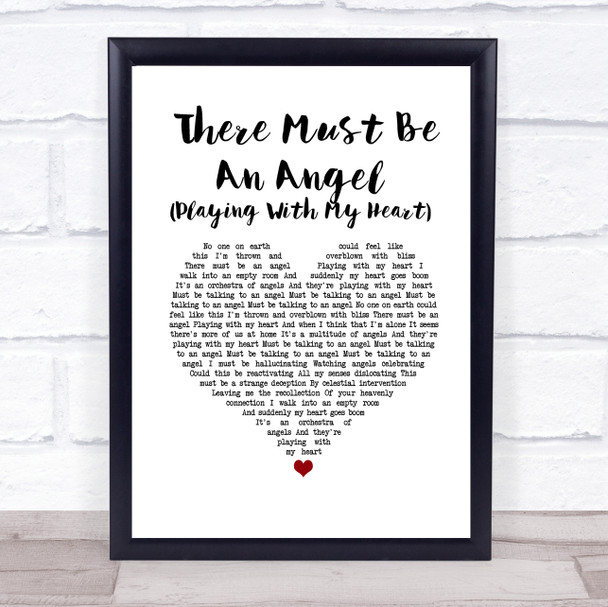 Eurythmics There Must Be An Angel (Playing With My Heart) White Heart Song Lyric Print