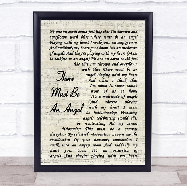 Eurythmics There Must Be an Angel Vintage Script Song Lyric Print