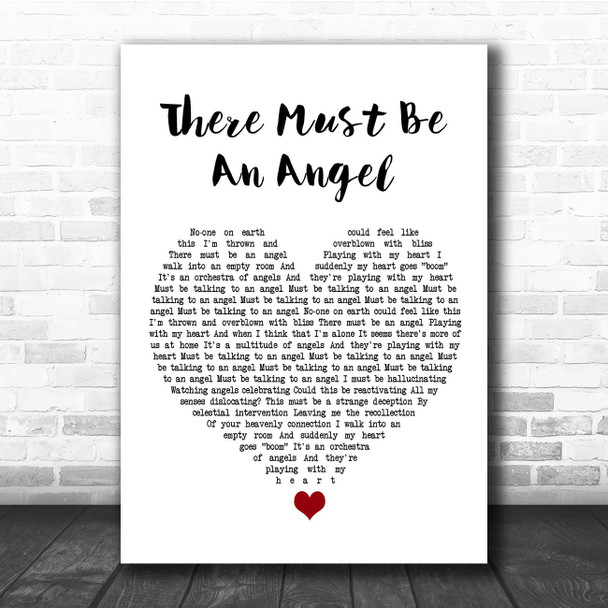 Eurythmics There Must Be An Angel White Heart Song Lyric Print