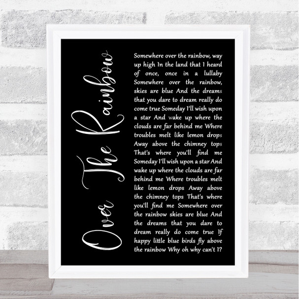 Eva Cassidy Over The Rainbow Black Script Song Lyric Print