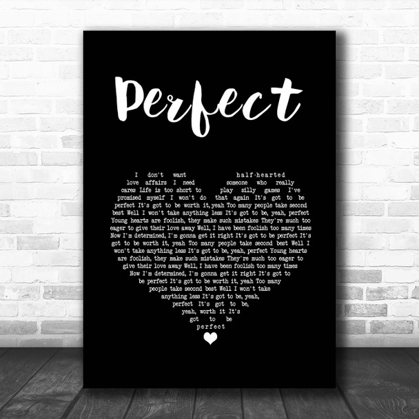 Fairground Attraction Perfect Black Heart Song Lyric Print