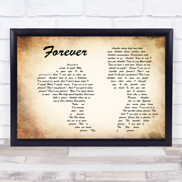 Aaron Lewis Forever Man Lady Couple Song Lyric Music Wall Art Print