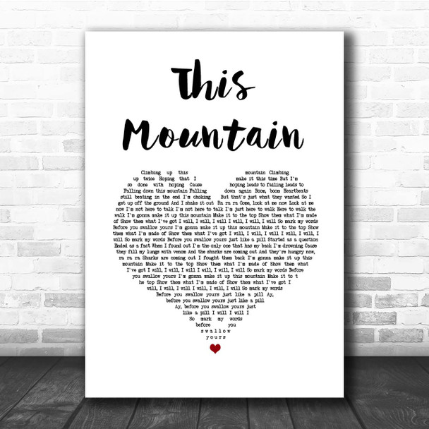 Faouzia This Mountain White Heart Song Lyric Print