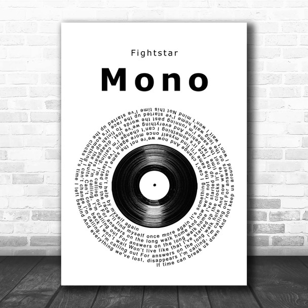 Fightstar Mono Vinyl Record Song Lyric Print