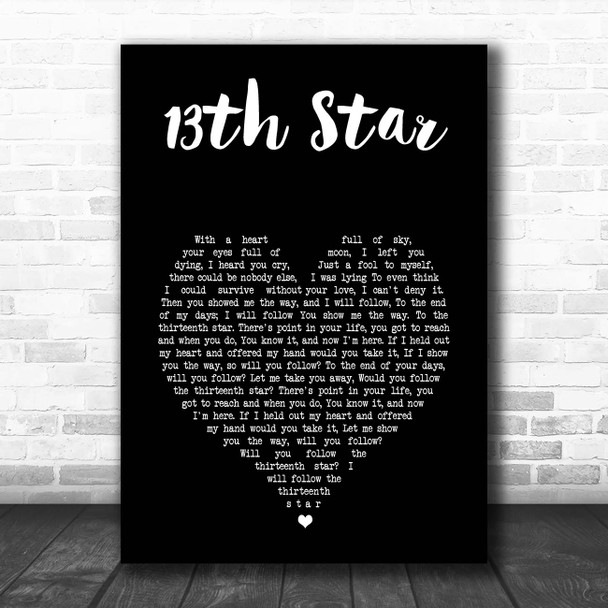Fish 13th Star Black Heart Song Lyric Print