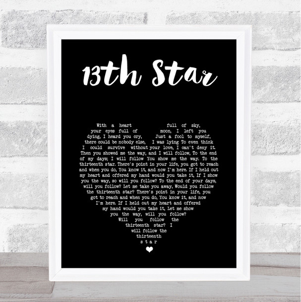 Fish 13th Star Black Heart Song Lyric Print Fish 13th Star Black Heart Song Lyric Print