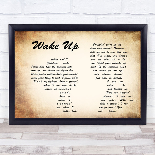 Arcade Fire Wake Up Man Lady Couple Song Lyric Music Wall Art Print