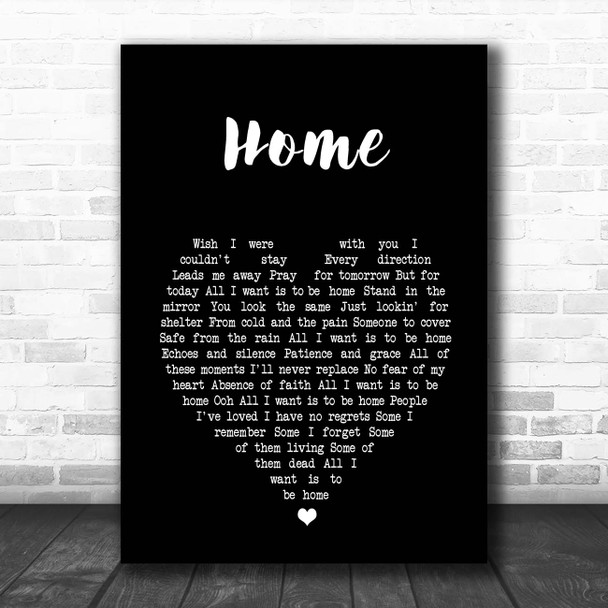 Foo Fighters Home Black Heart Song Lyric Print
