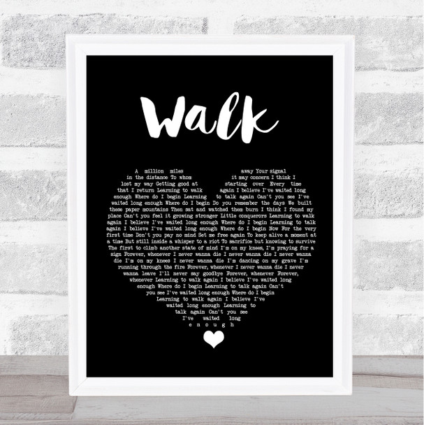 Foo Fighters Walk Black Heart Song Lyric Print