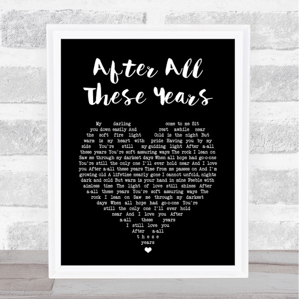 Foster & Allen After All These Years Black Heart Song Lyric Print