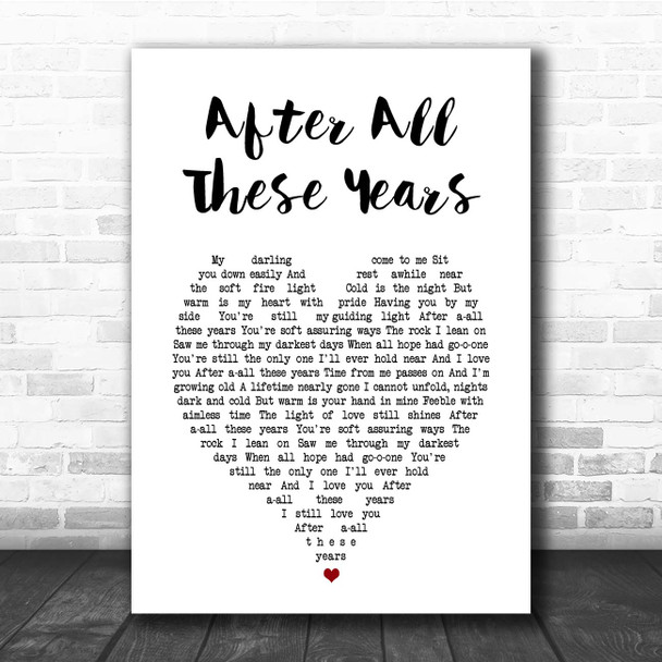 Foster & Allen After All These Years White Heart Song Lyric Print