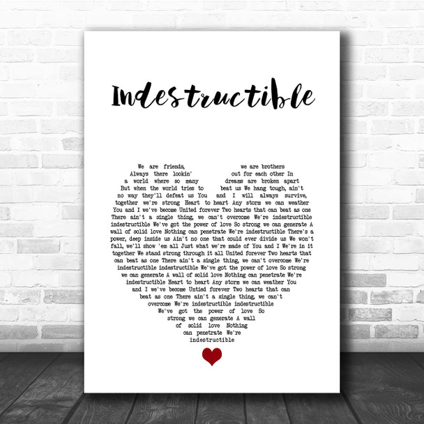 Four Tops Indestructible White Heart Song Lyric Print