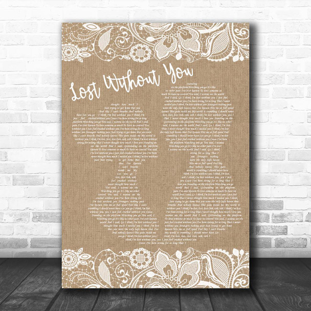 Freya Ridings Lost Without You Burlap & Lace Song Lyric Print