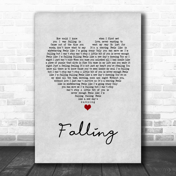 Gabrielle Falling Grey Heart Song Lyric Print