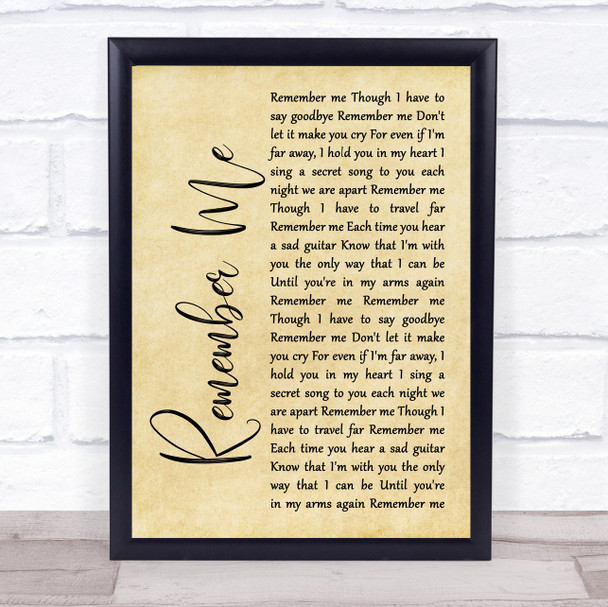 Gail Garcia Bernal Remember Me Rustic Script Song Lyric Print