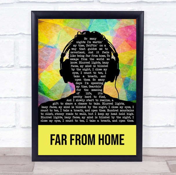 Gamper and Dadoni Far From Home Multicolour Man Headphones Song Lyric Print