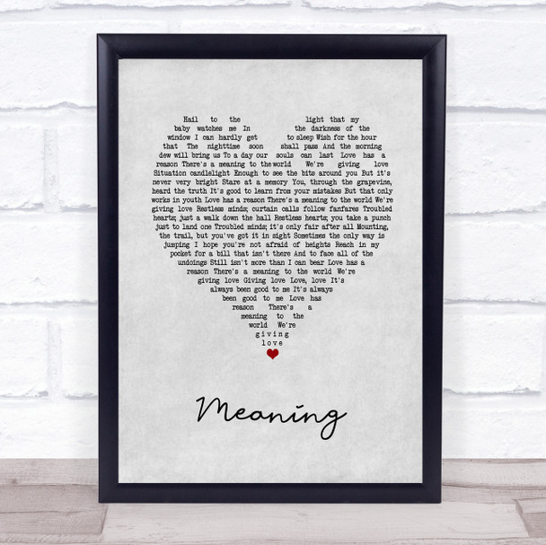 Gavin DeGraw Meaning Grey Heart Song Lyric Print