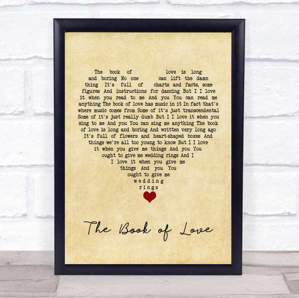 Gavin James The Book of Love Vintage Heart Song Lyric Print Gavin James The Book of Love Vintage Heart Song Lyric Print