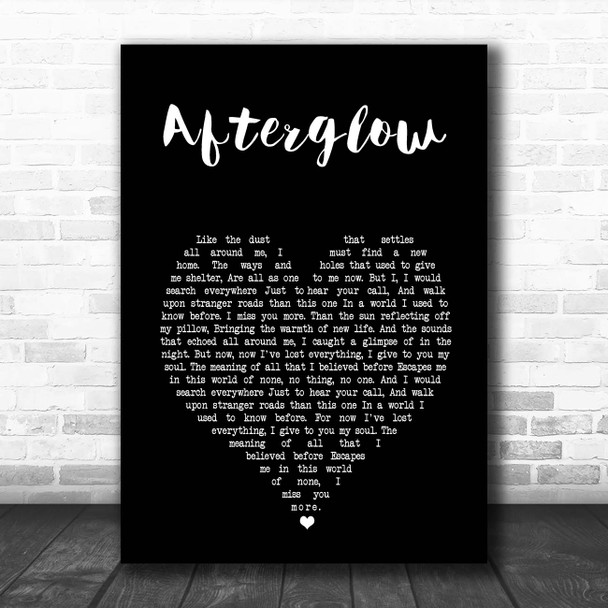 Genesis Afterglow Black Heart Song Lyric Print