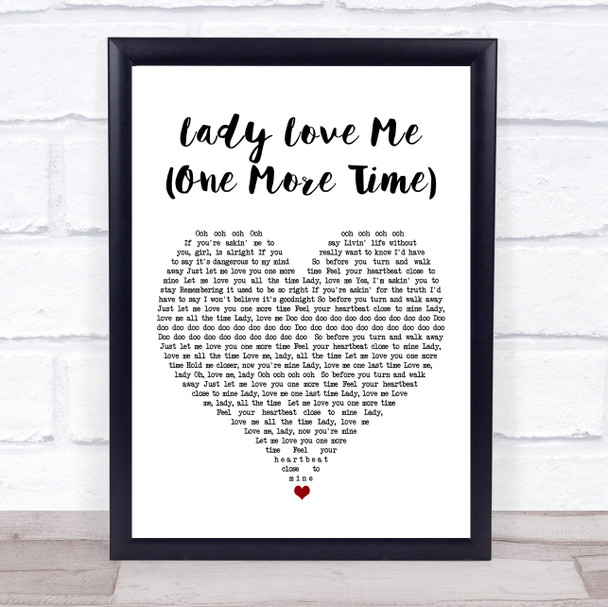 George Benson Lady Love Me (One More Time) White Heart Song Lyric Print