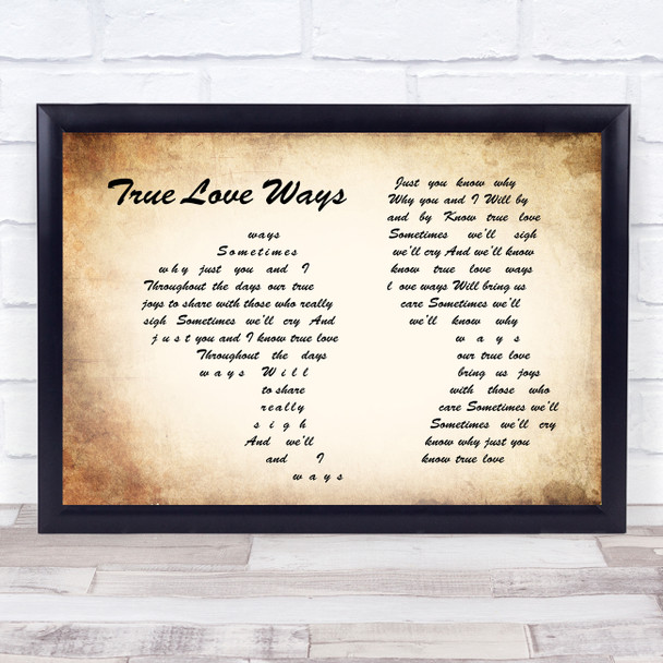 Buddy Holly True Love Ways Man Lady Couple Song Lyric Music Wall Art Print