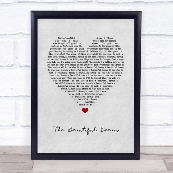 George Ezra The Beautiful Dream Grey Heart Song Lyric Print