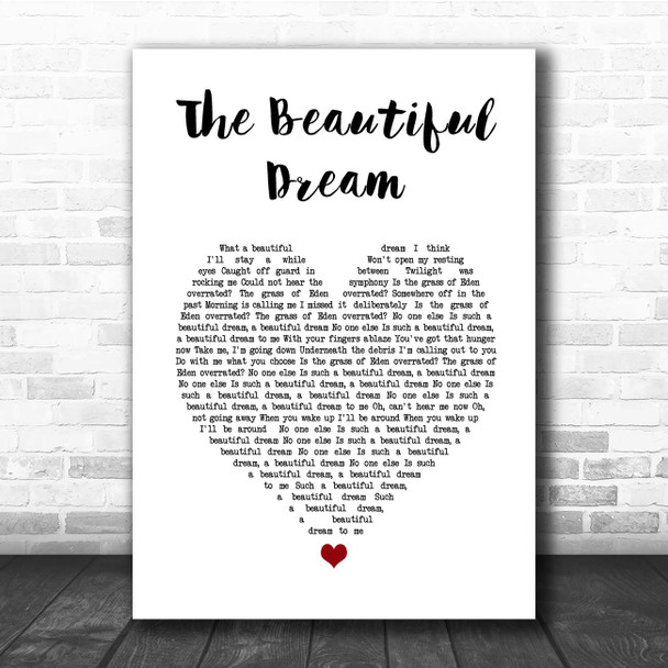 George Ezra The Beautiful Dream White Heart Song Lyric Print