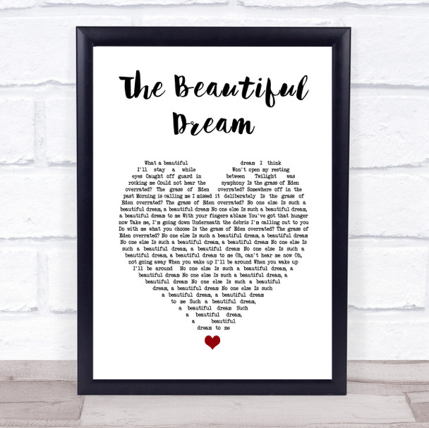 George Ezra The Beautiful Dream White Heart Song Lyric Print