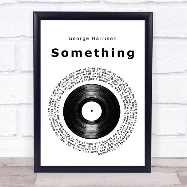 George Harrison Something Vinyl Record Song Lyric Print