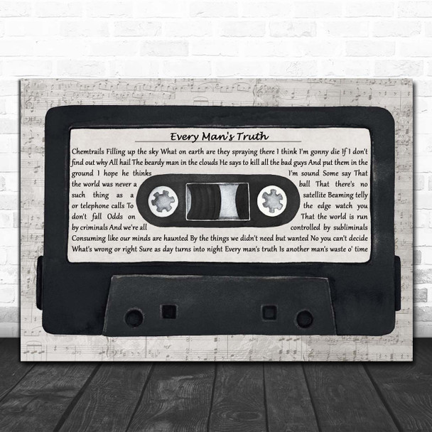 Gerry Cinnamon Every Man's Truth Music Script Cassette Tape Song Lyric Print