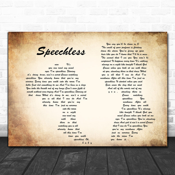 Dan + Shay Speechless Man Lady Couple Song Lyric Music Wall Art Print