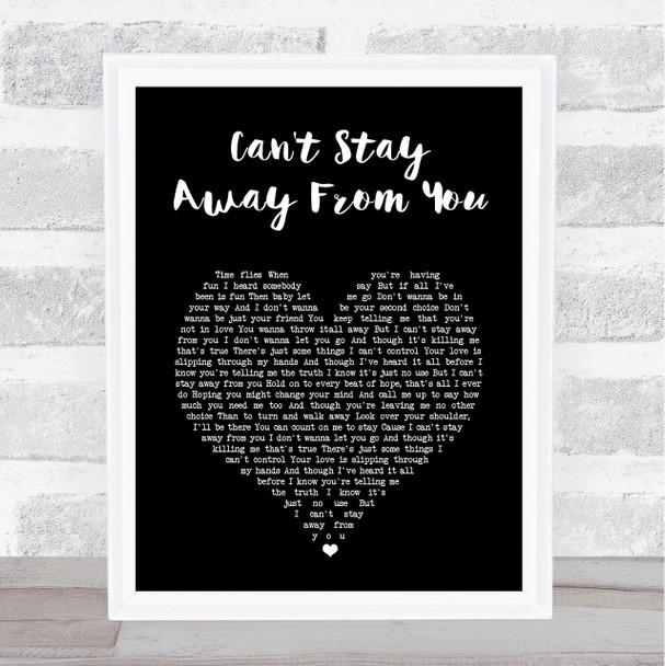 Gloria Estefan Can't Stay Away From You Black Heart Song Lyric Print