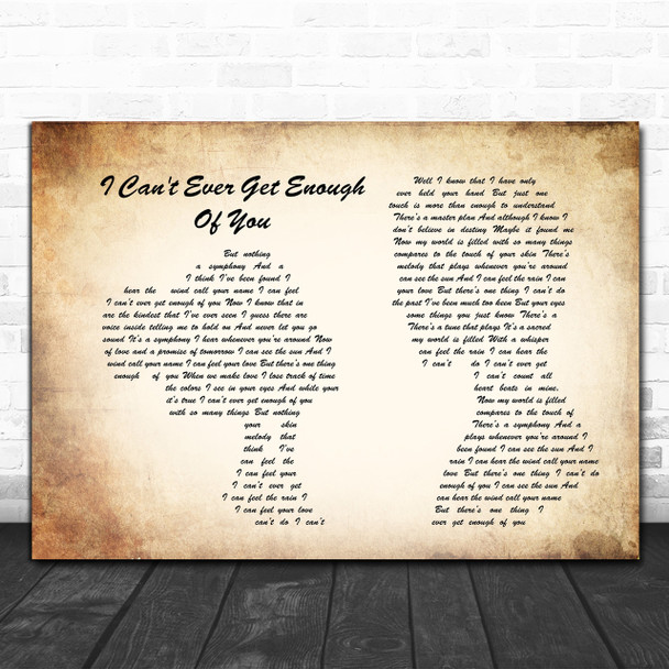 Darren Hayes I Can't Ever Get Enough Of You Man Lady Couple Song Lyric Music Wall Art Print