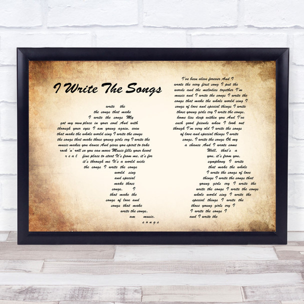 David Cassidy I Write The Songs Man Lady Couple Song Lyric Music Wall Art Print