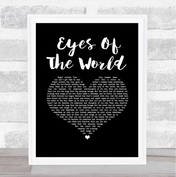Grateful Dead Eyes Of The World Black Heart Song Lyric Print