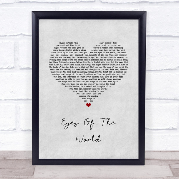 Grateful Dead Eyes Of The World Grey Heart Song Lyric Print