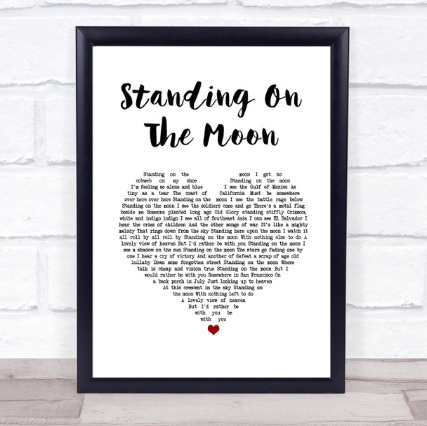 Grateful Dead Standing On The Moon White Heart Song Lyric Print