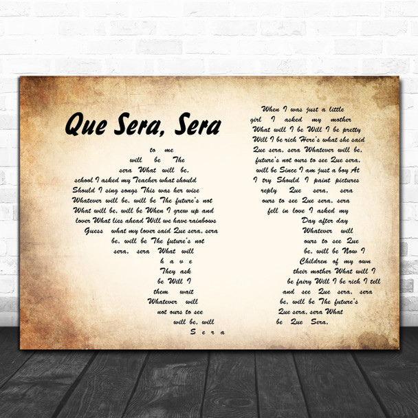 Doris Day Que Sera, Sera Man Lady Couple Song Lyric Music Wall Art Print