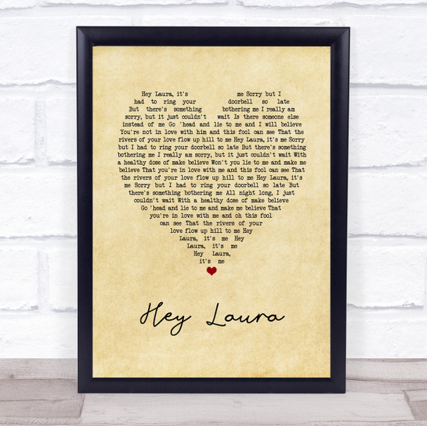 Gregory Porter Hey Laura Vintage Heart Song Lyric Print