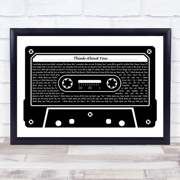 Guns N' Roses Think About You Black & White Music Cassette Tape Song Lyric Print