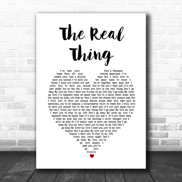 Gwen Stefani The Real Thing White Heart Song Lyric Print