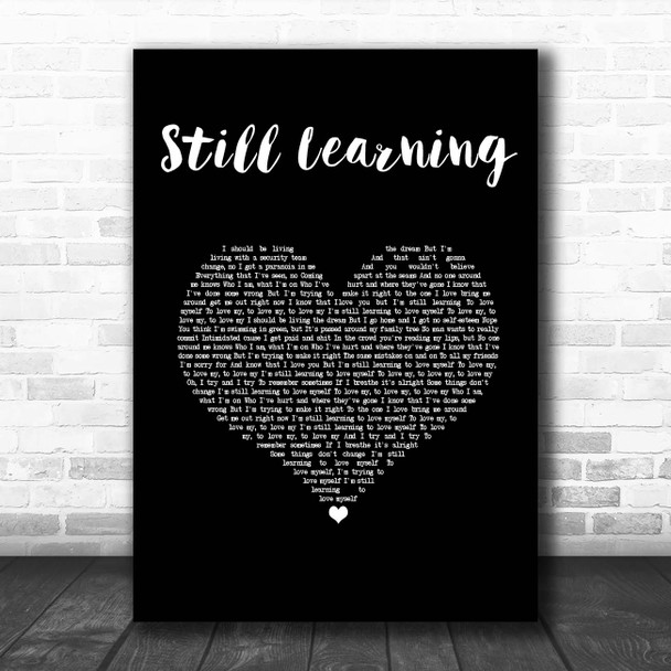 Halsey Still Learning Black Heart Song Lyric Print