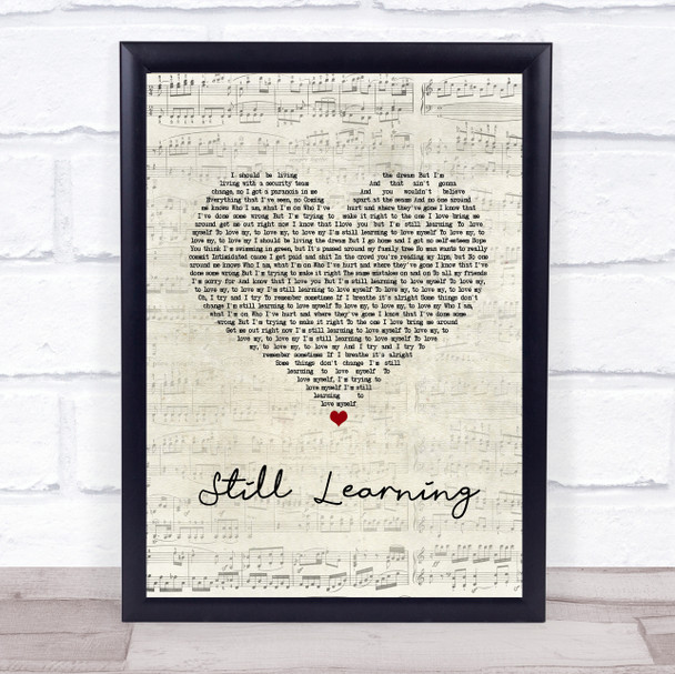 Halsey Still Learning Script Heart Song Lyric Print