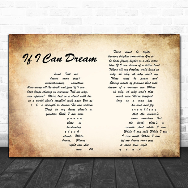 Elvis Presley If I Can Dream Man Lady Couple Song Lyric Music Wall Art Print