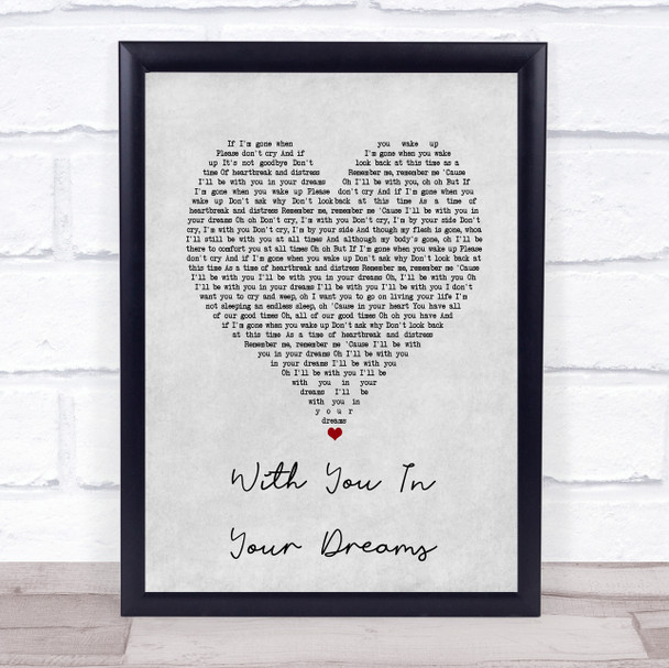 Hanson With You In Your Dreams Grey Heart Song Lyric Print