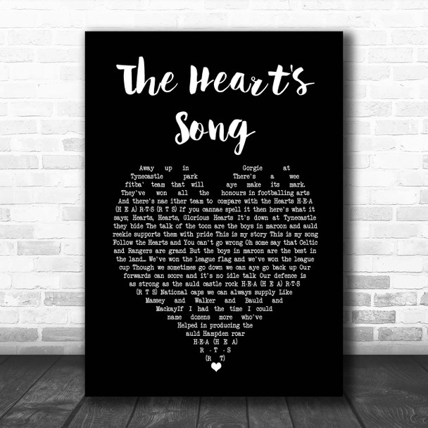 Hector Nicol The Heart's Song Black Heart Song Lyric Print