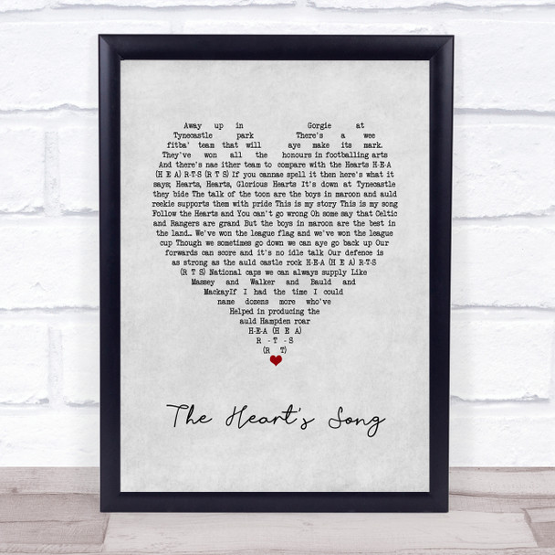 Hector Nicol The Heart's Song Grey Heart Song Lyric Print